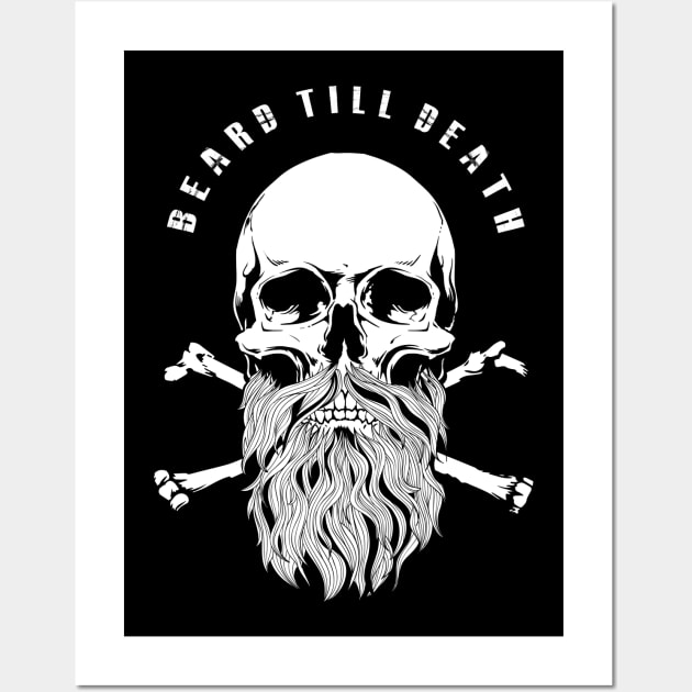 Beard Till Death Bearded Skull Wall Art by monolusi